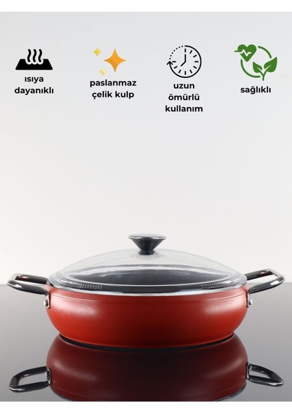26 cm Kırmızı Karnıyarık Tencere, Sağlıklı ve Kullanışlı Mutfak Gereci modelleri