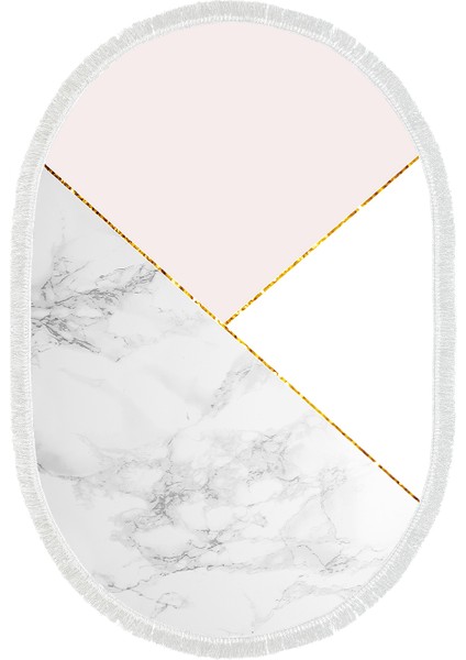 Kaymaz Dijital Mutfak & Salon Halı Star Pamuk Saçaklı Oval Geometrik E5008 Beyaz fiyatları