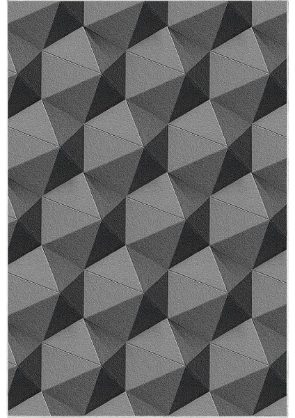 Kaymaz Dijital Mutfak & Salon Halı Trend Geometrik E5010 Gri