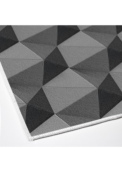 Kaymaz Dijital Mutfak & Salon Halı Trend Geometrik E5010 Gri