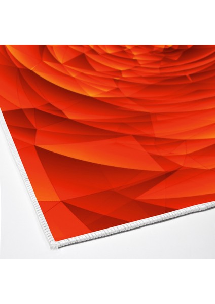Kaymaz Dijital Mutfak & Salon Halı Trend Geometrik E5011 Turuncu