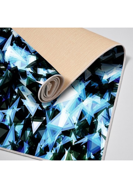 Kaymaz Dijital Mutfak & Salon Halı Yıldız Deri Geometrik E5012 Mavi fırsatları