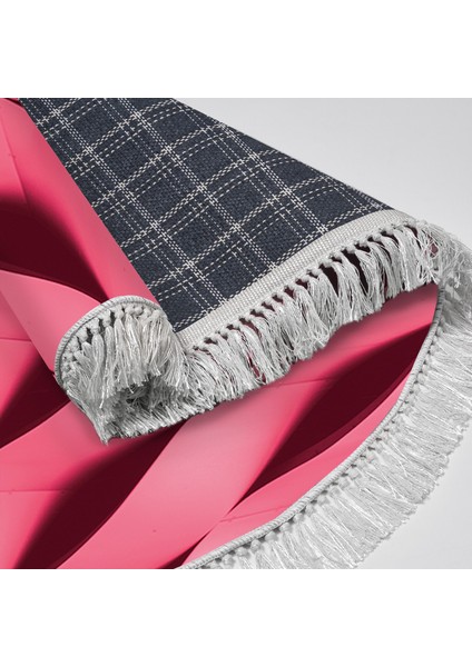 Kaymaz Dijital Mutfak & Salon Halı Star Pamuk Saçaklı Yuvarlak Geometrik E5017 Pudra fırsatları