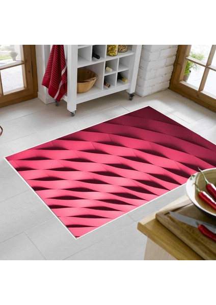 Kaymaz Dijital Mutfak & Salon Halı Trend Geometrik E5017 Pudra