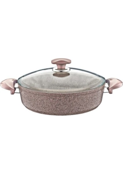 24X7,5 cm Granit Karnıyarık Tenceresi, Kahverengi, Sağlıklı ve Dayanıklı Tasarım