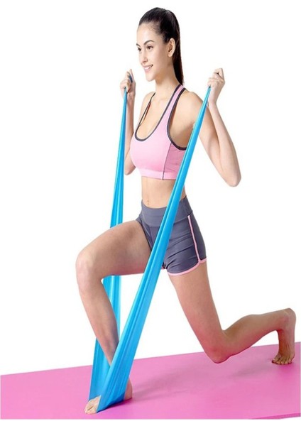 Mavi Pilates Direnç Lastiği, Ev ve Spor Egzersizleri Için Ideal