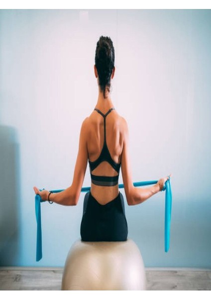 Mavi Pilates Direnç Lastiği, Ev ve Spor Egzersizleri Için Ideal