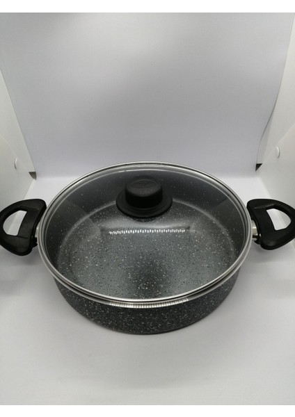 Siyah Granit Basık Tencere, Dayanıklı ve Şık Mutfak Gereci