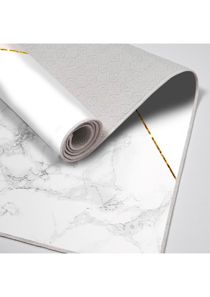 Kaymaz Dijital Mutfak & Salon Halı Trend Geometrik E5008 Beyaz fırsatları
