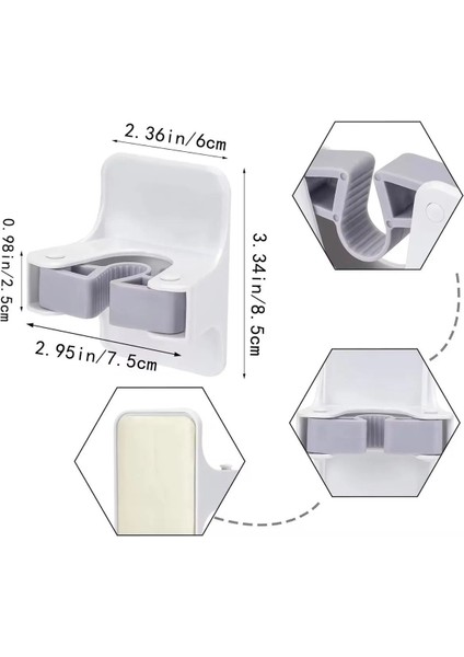 4'lü Paspas Süpürge ve Fırça Askısı, Mutfak ve Banyo Için Beyaz Renk fırsatları