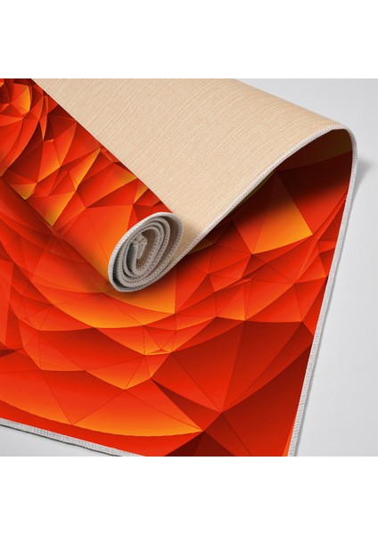 Kaymaz Dijital Mutfak & Salon Halı Yıldız Deri Geometrik E5011 Turuncu fırsatları