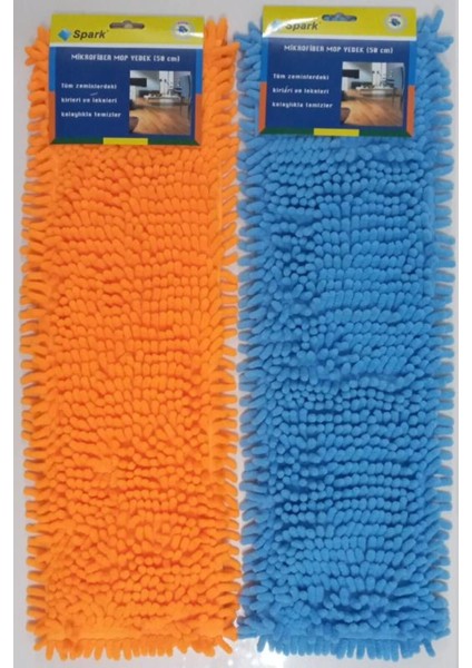 2'li Mikrofiber Paspas Yedeği, 50 Cm, Temizlik Için Uygun, Dayanıklı ve Pratik