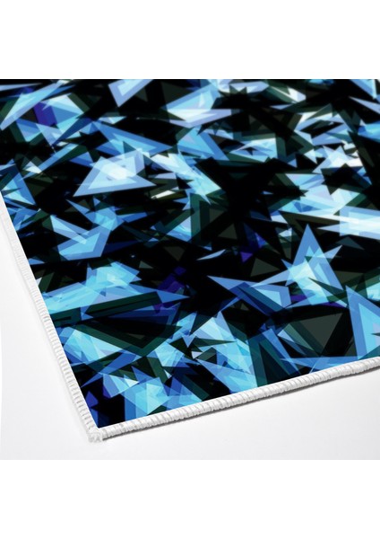 Kaymaz Dijital Mutfak & Salon Halı Yıldız Deri Geometrik E5012 Mavi modelleri