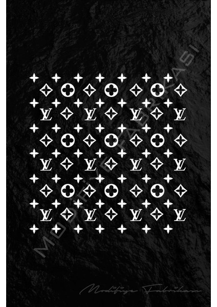 Lv Desen Kaplama Sticker - Araba -Motor - Kask - Beyaz - 25X25 cm fiyatları