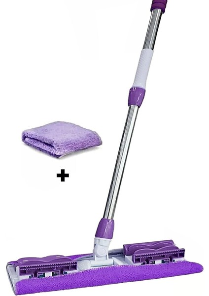 Mor Kıskaçlı Cam ve Yüzeyler Için Mikrofiber Silme Mop 100 cm fiyatları