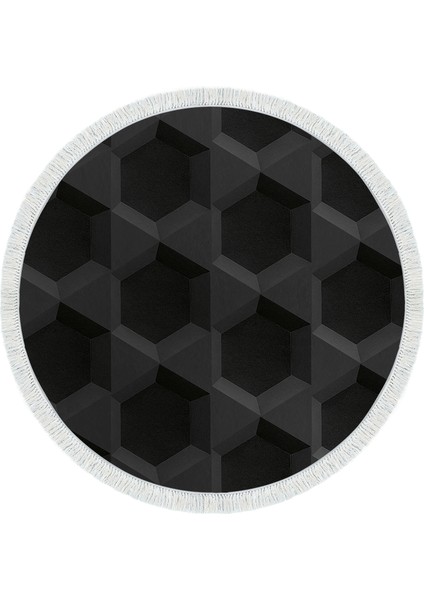 Kaymaz Dijital Mutfak & Salon Halı Yıldız Deri Saçaklı Yuvarlak Geometrik E5016 Siyah fiyatları