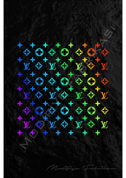 Lv Desen Kaplama Sticker - Araba -Motor - Kask - Hologram - 25X25 cm fiyatları