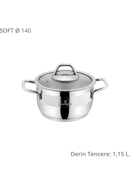 14 cm Derin Paslanmaz Tencere, Dayanıklı ve Şık Mutfak Gereci