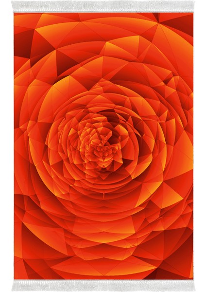 Kaymaz Dijital Mutfak & Salon Halı Trend Saçaklı Geometrik E5011 Turuncu fiyatları