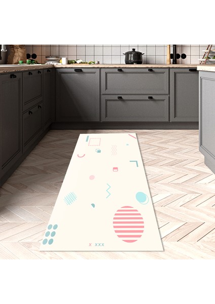 Kaymaz Dijital Mutfak & Salon Halı Yıldız Deri Geometrik E5015 Beyaz indirimleri