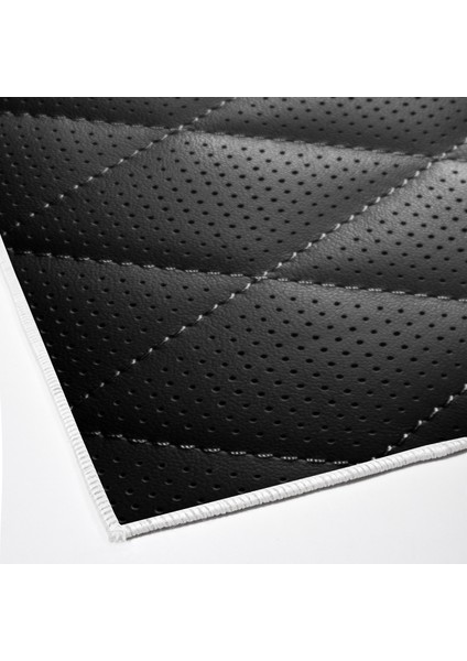 Kaymaz Dijital Mutfak & Salon Halı Trend Geometrik E5013 Siyah