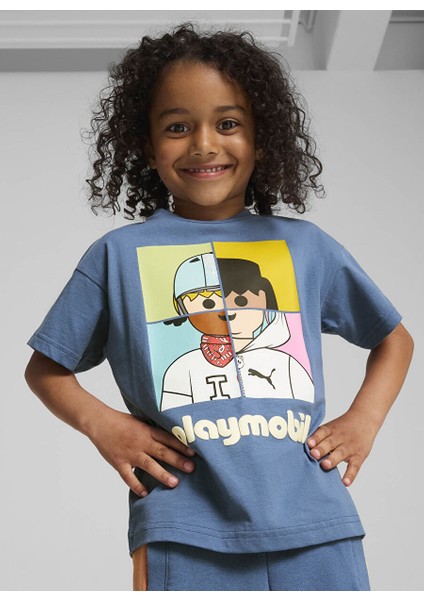 Çok Renkli Erkek Çocuk Desenli T-Shirt 62739424.T-PUMA x Playmobıl Graphic