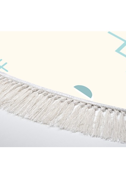 Kaymaz Dijital Mutfak & Salon Halı Star Pamuk Saçaklı Yuvarlak Geometrik E5015 Beyaz modelleri