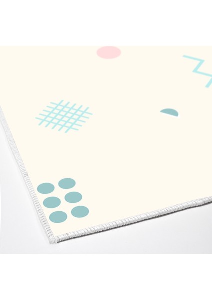 Kaymaz Dijital Mutfak & Salon Halı Trend Geometrik E5015 Beyaz modelleri