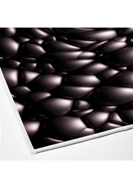 Kaymaz Dijital Mutfak & Salon Halı Trend Geometrik E5009 Siyah