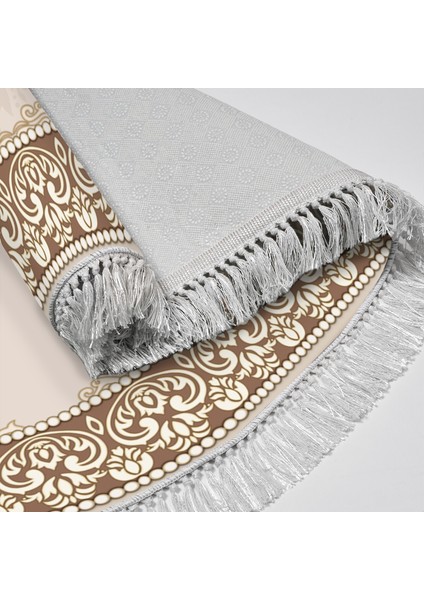 Kaymaz Dijital Mutfak & Salon Halı Trend Saçaklı Oval Geometrik E5014 Renkli fırsatları
