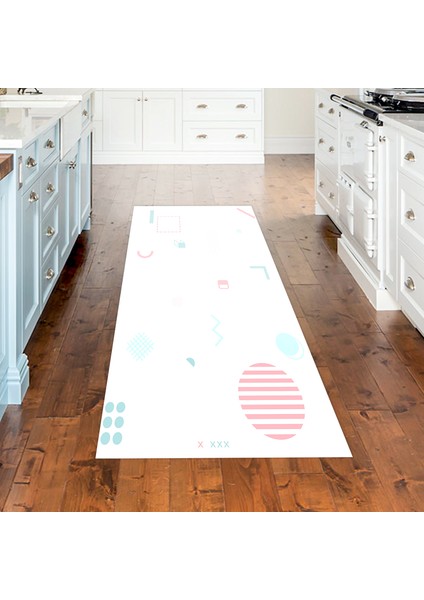 Kaymaz Dijital Mutfak & Salon Halı Trend Geometrik E5015 Beyaz indirimleri