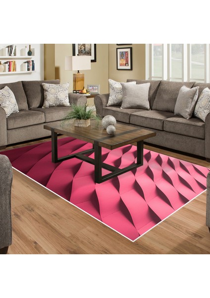 Kaymaz Dijital Mutfak & Salon Halı Star Pamuk Geometrik E5017 Pudra