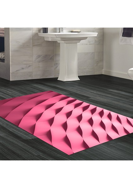 Kaymaz Dijital Mutfak & Salon Halı Yıldız Deri Geometrik E5017 Pudra