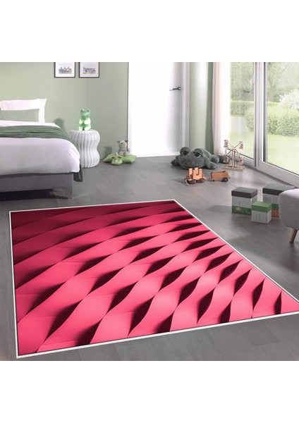 Kaymaz Dijital Mutfak & Salon Halı Yıldız Deri Geometrik E5017 Pudra