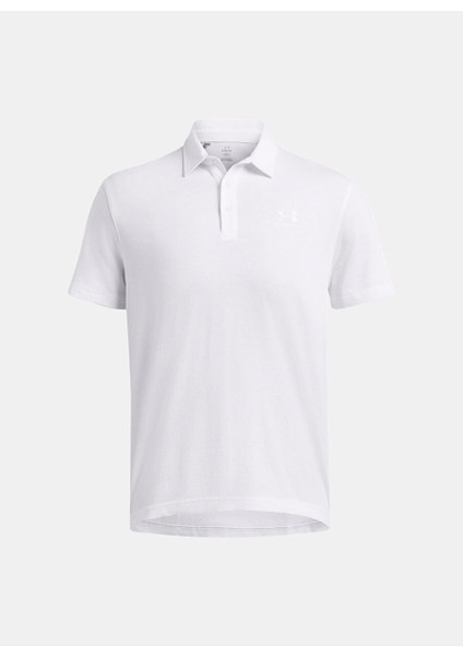 Beyaz Erkek Loose Fit Düz Polo T-Shirt 1386608-100 Ua Icon Polo modelleri