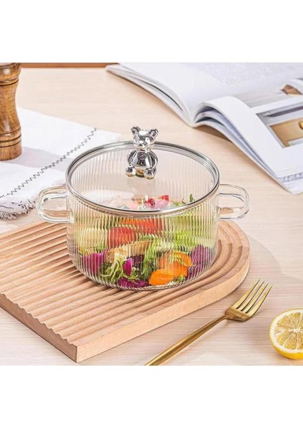 Isıya Dayanıklı Borosilikat Cam Ayıcık Figürlü Tencere 1700ML, Pinterest Stili modelleri