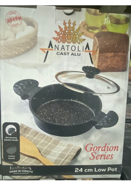 24 cm Siyah Döküm Granit Basık Tencere, El Yakmayan ve Dayanıklı Sapli indirimleri