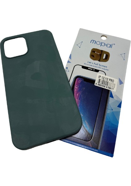 iPhone 12 Pro Koyu Yeşil Silikon Kılıf Kırılmaz Cam Hediye fiyatları