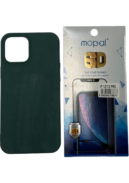 iPhone 12 Pro Koyu Yeşil Silikon Kılıf Kırılmaz Cam Hediye modelleri