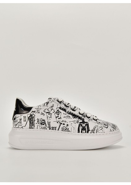 Siyah - Beyaz Kadın Deri Sneaker KL62569011