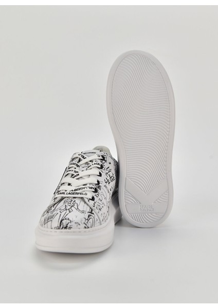 Siyah - Beyaz Kadın Deri Sneaker KL62569011