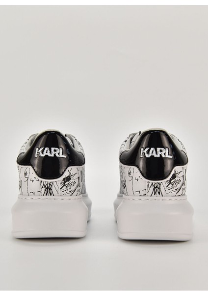 Siyah - Beyaz Kadın Deri Sneaker KL62569011