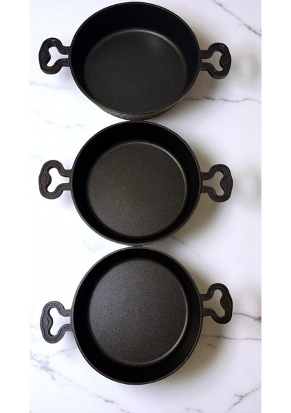 Şık Siyah Granit Tencere Seti, 3'lü, Dayanıklı ve Kullanışlı Mutfak Gereçleri fiyatları