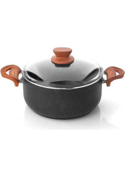28CM Granit Derin Tencere, Siyah, Dayanıklı ve Şık Tasarım fiyatları