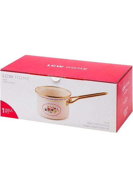 Çiçek Desenli Emaye Sütlük 14 cm Renkli ve Şık Tasarım fırsatları