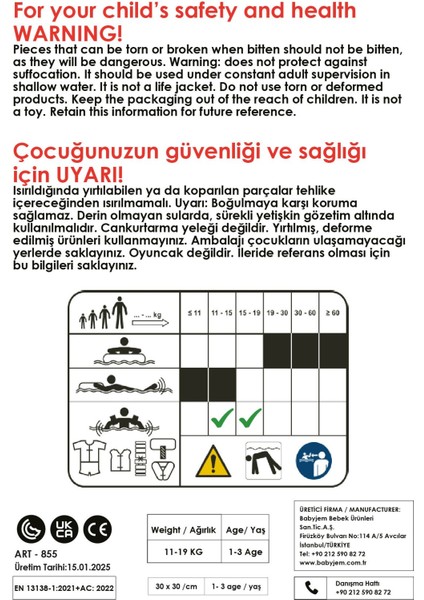 Çocuklar Için Mavi Yüzme Yeleği, 1-5 Yaş Arası, Rahat ve Güvenli Tasarım fiyatları
