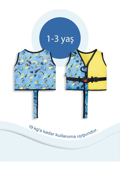 Çocuklar Için Mavi Yüzme Yeleği, 1-5 Yaş Arası, Rahat ve Güvenli Tasarım