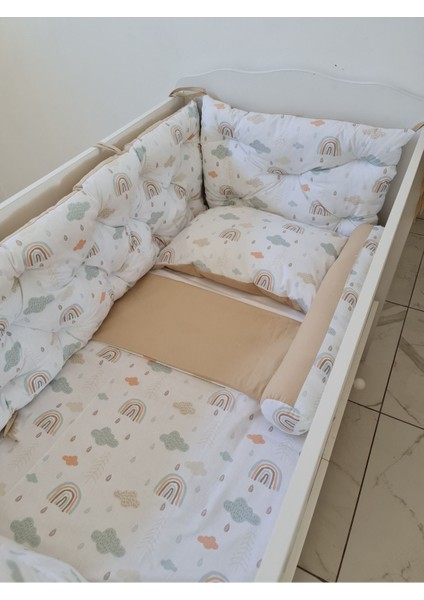 80X140 Beşik Uyumlu 4 Parça Beşik Kenar Koruma Takımı – %100 Pamuk – Yıkanabilir fiyatları