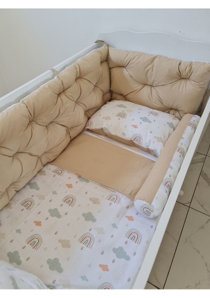 80X140 Beşik Uyumlu 4 Parça Beşik Kenar Koruma Takımı – %100 Pamuk – Yıkanabilir fırsatları