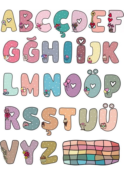 Harf Sticker Telefon Laptop Notebook Tablet Defter Matara Stiker Etiket ST1478